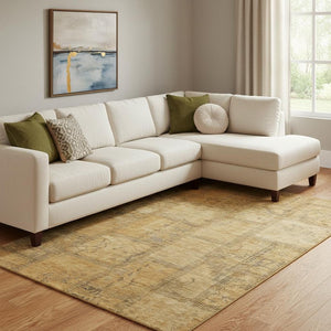 HomeRoots 10' X 14' Copper And Gray Patchwork Area Rug - Durable, Washable, UV-Protected, Perfect for Homes 656148