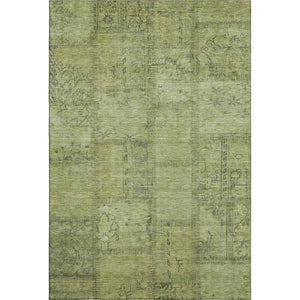 HomeRoots 10' Fern Green and Gray Patchwork Area Rug – Washable, UV-Protected, Stain-Resistant for Family Homes 656154