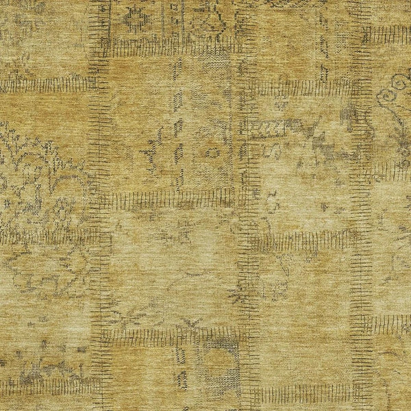 HomeRoots 10' X 14' Gold and Gray Patchwork Area Rug – Washable, UV Protected, Stain Resistant for Busy Homes 656160