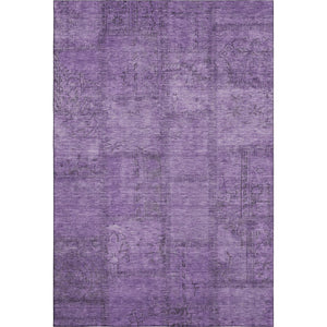 HomeRoots 10' X 14' Washable Purple and Gray Patchwork Area Rug with UV Protection for Modern Homes 656166