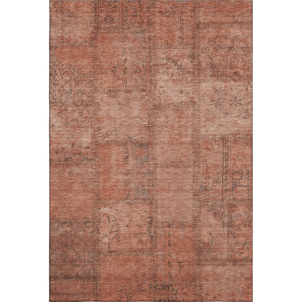 HomeRoots 8' X 10' Salmon & Gray Washable Area Rug - UV Protected, Stain-Resistant, Family-Friendly Design! 656170