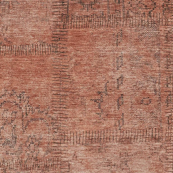 HomeRoots 8' X 10' Salmon & Gray Washable Area Rug - UV Protected, Stain-Resistant, Family-Friendly Design! 656170