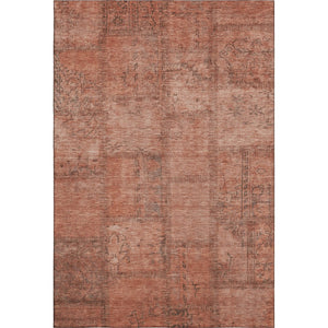 HomeRoots 9' X 12' Salmon and Gray Patchwork Area Rug – Washable, UV-Protected, Durable Design for Every Room 656171