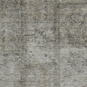 HomeRoots 5' X 8' Stylish Taupe and Gray Patchwork Washable Area Rug with UV Protection for Active Homes 656180