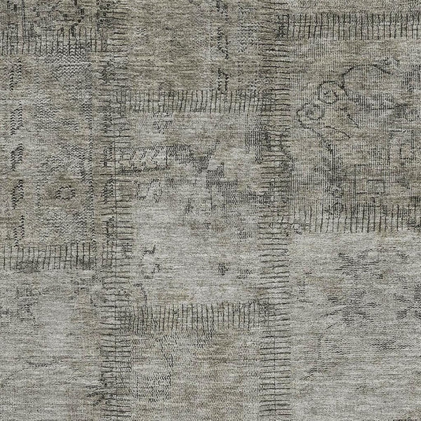 HomeRoots 5' X 8' Stylish Taupe and Gray Patchwork Washable Area Rug with UV Protection for Active Homes 656180
