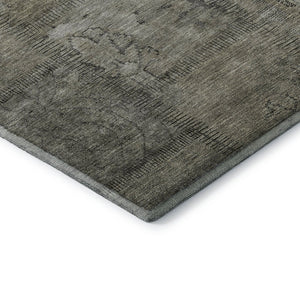 HomeRoots 8' X 10' Taupe and Gray Patchwork Area Rug - Washable, Durable, UV-Protected for Modern Homes 656182