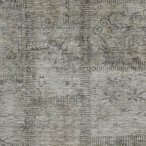 HomeRoots 8' X 10' Taupe and Gray Patchwork Area Rug - Washable, Durable, UV-Protected for Modern Homes 656182