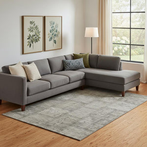 HomeRoots 8' X 10' Taupe and Gray Patchwork Area Rug - Washable, Durable, UV-Protected for Modern Homes 656182