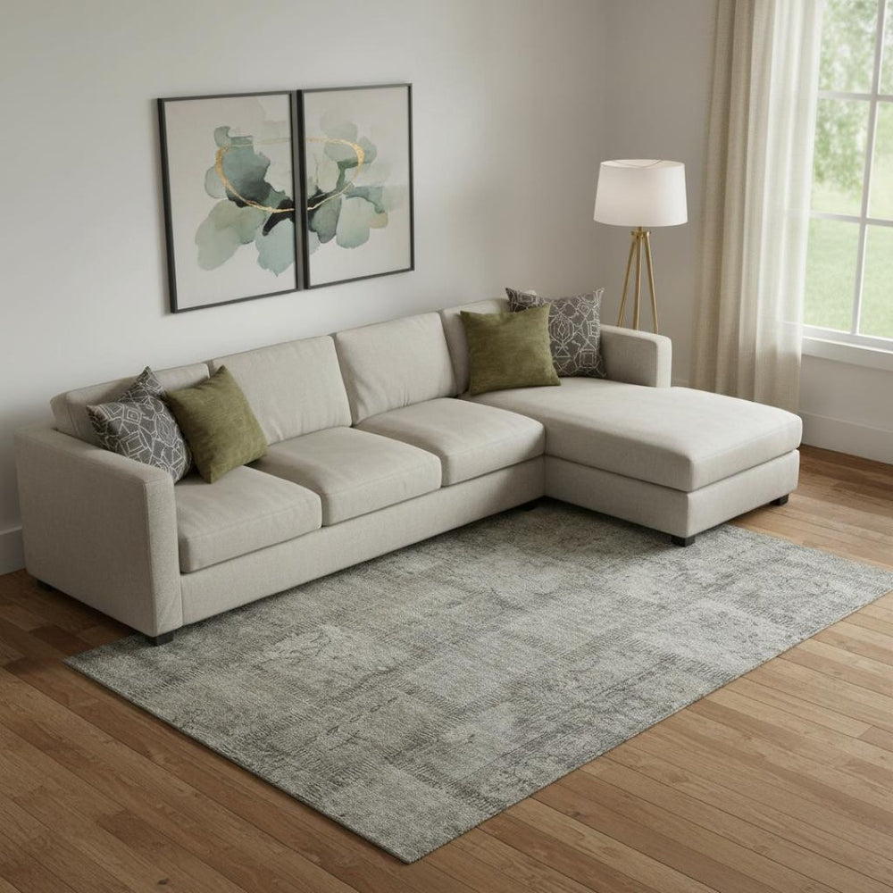 HomeRoots 9' X 12' Stylish Taupe and Gray Washable Area Rug with UV Protection – Perfect for Homes with Kids & Pets! 656183