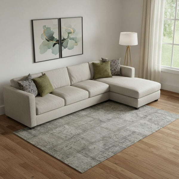 HomeRoots 9' X 12' Stylish Taupe and Gray Washable Area Rug with UV Protection – Perfect for Homes with Kids & Pets! 656183