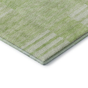 HomeRoots 10' Artichoke Green & Ivory Striped Washable Area Rug - Durable, Stain-Resistant, UV-Protected Comfort 656190