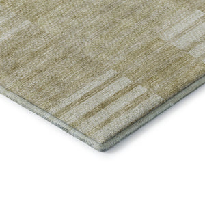 HomeRoots 5' X 8' Beige And Ivory Striped Washable Area Rug – Stain-Resistant, UV-Protected, Durable & Stylish 656192