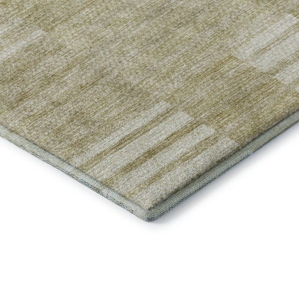 HomeRoots 9' X 12' Beige and Ivory Striped Washable Area Rug - Durable, Stylish, UV-Protected for Everyday Use 656195