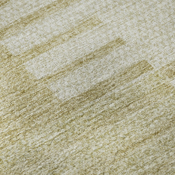 HomeRoots 9' X 12' Beige and Ivory Striped Washable Area Rug - Durable, Stylish, UV-Protected for Everyday Use 656195