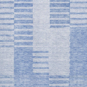 HomeRoots 5' X 8' Blue and Ivory Striped Washable Area Rug - Durable, Stain Resistant, UV Protected Charm! 656198
