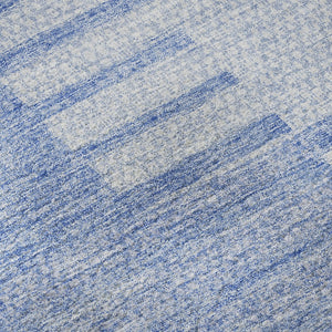 HomeRoots 8' X 10' Blue and Ivory Striped Washable Area Rug – Stain-Resistant, UV Protected, Coastal Style! 656200