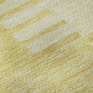HomeRoots 10' Amber & Ivory Striped Washable Area Rug - UV Protected, Durable, Stylish for Family Spaces & Patios 656208
