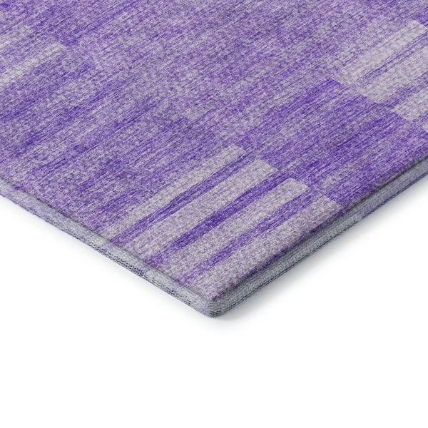 HomeRoots 5' X 8' Stylish Lavender & Ivory Striped Area Rug - Washable, UV Protected, and Stain Resistant! 656210