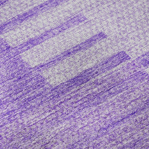 HomeRoots 5' X 8' Stylish Lavender & Ivory Striped Area Rug - Washable, UV Protected, and Stain Resistant! 656210