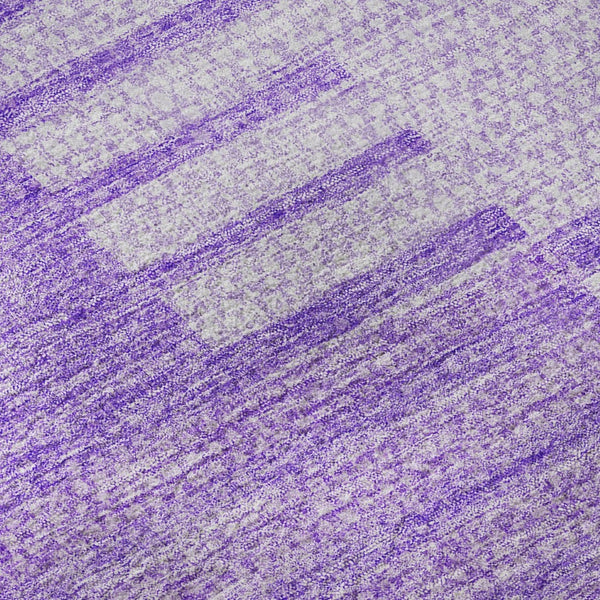 HomeRoots 10' X 14' Striped Lavender & Ivory Washable Area Rug with UV Protection – Durable & Stylish Choice! 656214