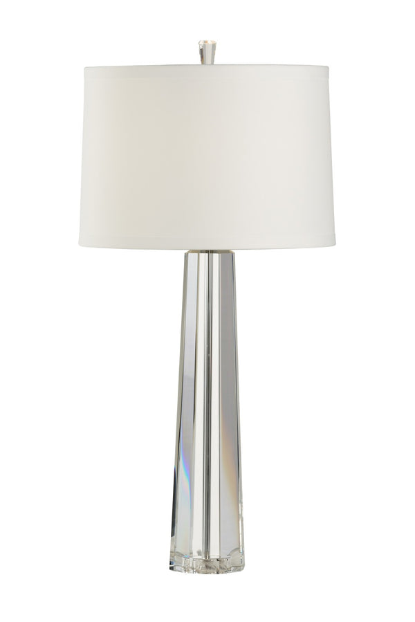 Wildwood Eldon Crystal Table Lamp — Sleek Clear-Cut 33" Ambient Accent Light For Bedside, Desk, Modern Rooms 65624