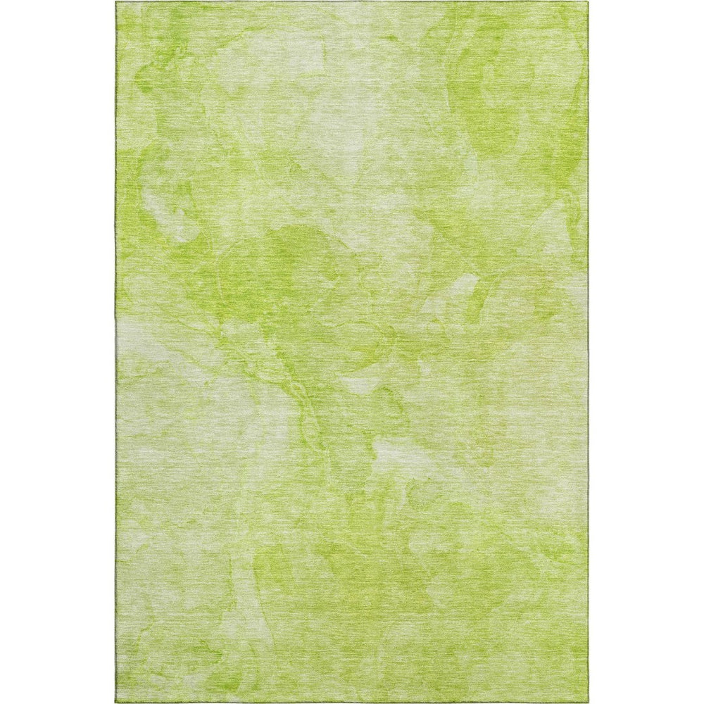 HomeRoots 5' X 8' Artichoke Green Abstract Area Rug – Durable, Washable, UV Protected for High-Traffic Spaces! 656276