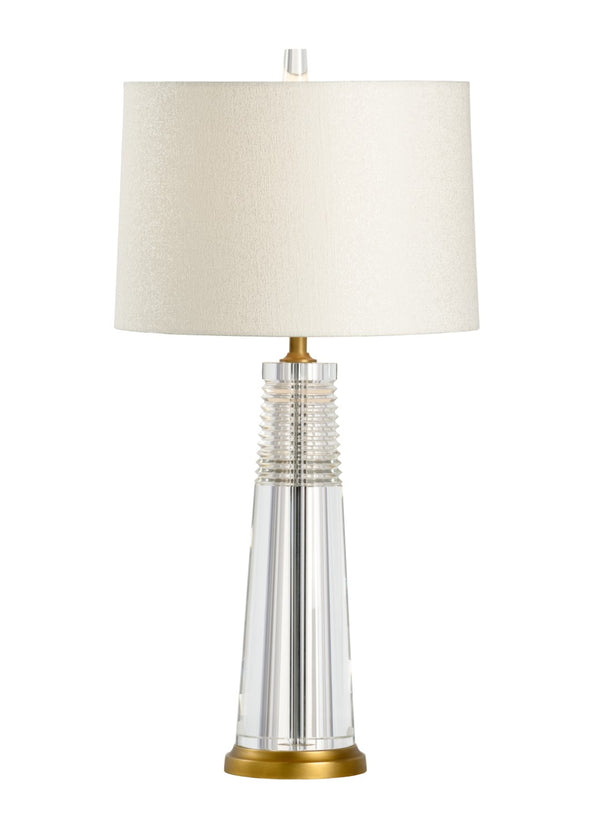 Wildwood Hayden Crystal Table Lamp With Antique Brass Mounting — 30" Transitional Accent Light For Living Rooms 65628