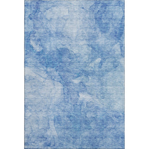 HomeRoots 5' Abstract Blue and Ivory Washable Area Rug with UV Protection - Perfect for Modern Living Spaces! 656282