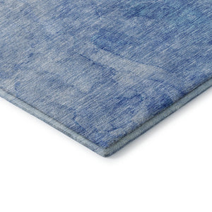 HomeRoots 8' X 10' Abstract Blue & Ivory Washable Area Rug - UV Protected, Stain-Resistant for Family Spaces 656284