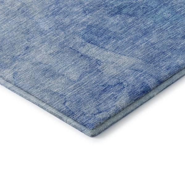 HomeRoots 8' X 10' Abstract Blue & Ivory Washable Area Rug - UV Protected, Stain-Resistant for Family Spaces 656284