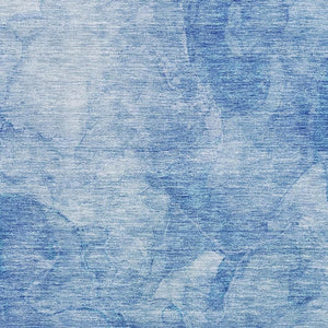 HomeRoots 9' X 12' Stylish Blue and Ivory Abstract Area Rug - Washable, UV Protected, Durable for Homes & Patios 656285