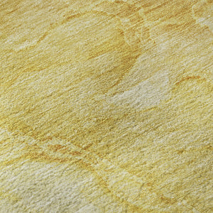 HomeRoots 5' X 8' Gold And Ivory Abstract Washable Area Rug - Stylish, Durable, UV-Protected for Every Room! 656288