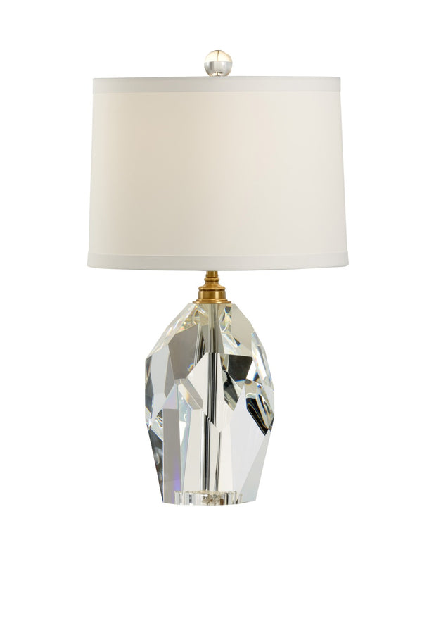 Wildwood Fenton Clear Cut Crystal Table Lamp With Antique Brass Mounting — 24" Traditional Accent Light 65629