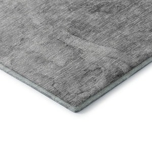 HomeRoots 5' X 8' Gray and Silver Abstract Washable Area Rug - Stain Resistant, UV Protected, Easy-Care Design 656294