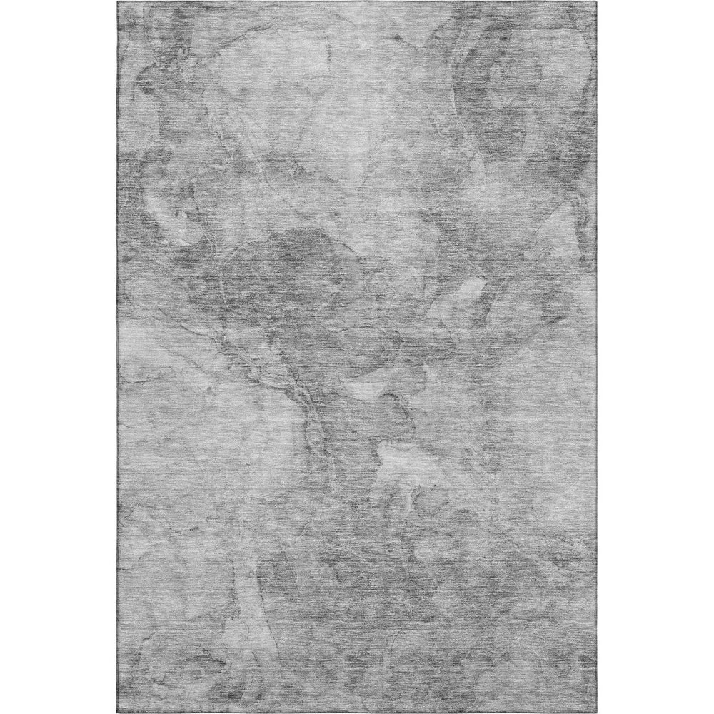HomeRoots 10' X 14' Gray and Silver Abstract Area Rug – Durable, Washable, UV-Protected for Modern Homes! 656298