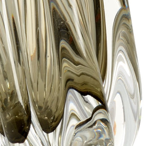 Wildwood Norah Handcrafted Twisted Art Glass Table Lamp With Cream Raw Silk Shade, Slim 29.5" Ambient Light 65631