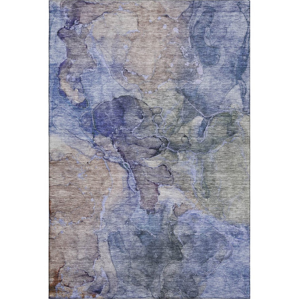 HomeRoots 9' X 12' Abstract Area Rug in Blue Beige Taupe - Washable, UV-Protected, Pet-Friendly Design! 656315