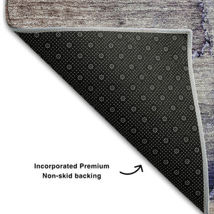 HomeRoots 9' X 12' Abstract Area Rug in Blue Beige Taupe - Washable, UV-Protected, Pet-Friendly Design! 656315