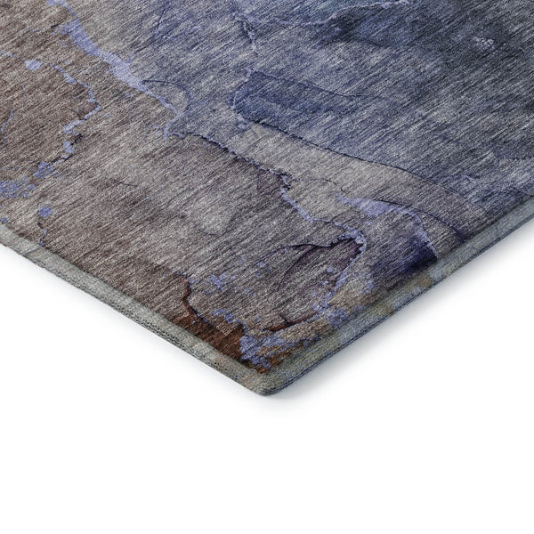 HomeRoots 9' X 12' Abstract Area Rug in Blue Beige Taupe - Washable, UV-Protected, Pet-Friendly Design! 656315