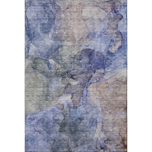HomeRoots 9' X 12' Abstract Area Rug in Blue Beige Taupe - Washable, UV-Protected, Pet-Friendly Design! 656315
