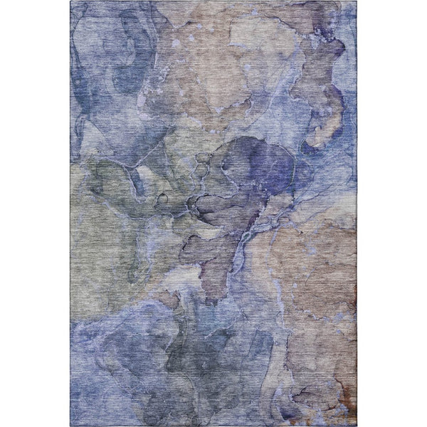 HomeRoots 9' X 12' Abstract Area Rug in Blue Beige Taupe - Washable, UV-Protected, Pet-Friendly Design! 656315