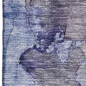 HomeRoots 10' Washable Area Rug in Blue, Beige & Taupe - UV Protected, Stain-Resistant, Ideal for Homes with Pets 656316