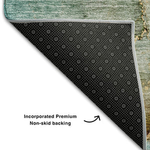 HomeRoots 10' X 14' Coral Blue & Purple Abstract Area Rug - Washable, UV Protected, Stylish & Durable Design 656322