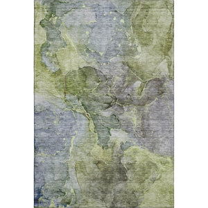 HomeRoots 9' X 12' Olive Green and Gray Abstract Area Rug - Washable, UV-Protected, Perfect for High-Traffic Spaces! 656327