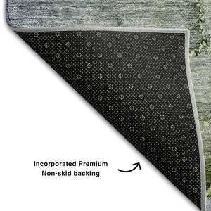 HomeRoots 10' X 14' Olive Green and Gray Abstract Washable Area Rug with Stain Resistance and UV Protection 656328