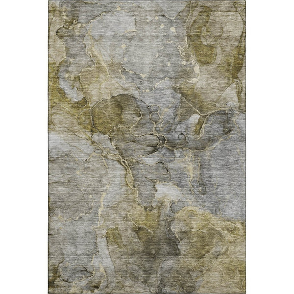 HomeRoots 10' X 14' Taupe & Brown Abstract Area Rug - Washable, UV Protected, Perfect for Busy Homes! 656340