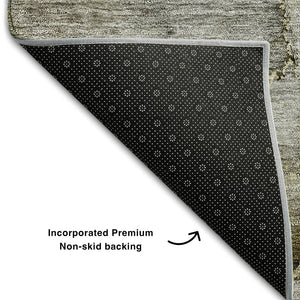 HomeRoots 10' X 14' Taupe & Brown Abstract Area Rug - Washable, UV Protected, Perfect for Busy Homes! 656340