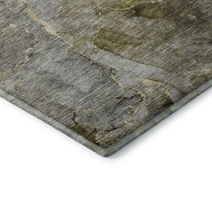 HomeRoots 10' X 14' Taupe & Brown Abstract Area Rug - Washable, UV Protected, Perfect for Busy Homes! 656340