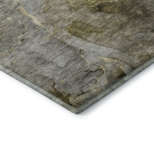 HomeRoots 10' X 14' Taupe & Brown Abstract Area Rug - Washable, UV Protected, Perfect for Busy Homes! 656340