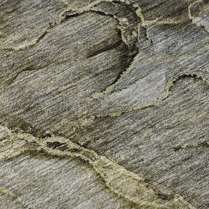 HomeRoots 10' X 14' Taupe & Brown Abstract Area Rug - Washable, UV Protected, Perfect for Busy Homes! 656340